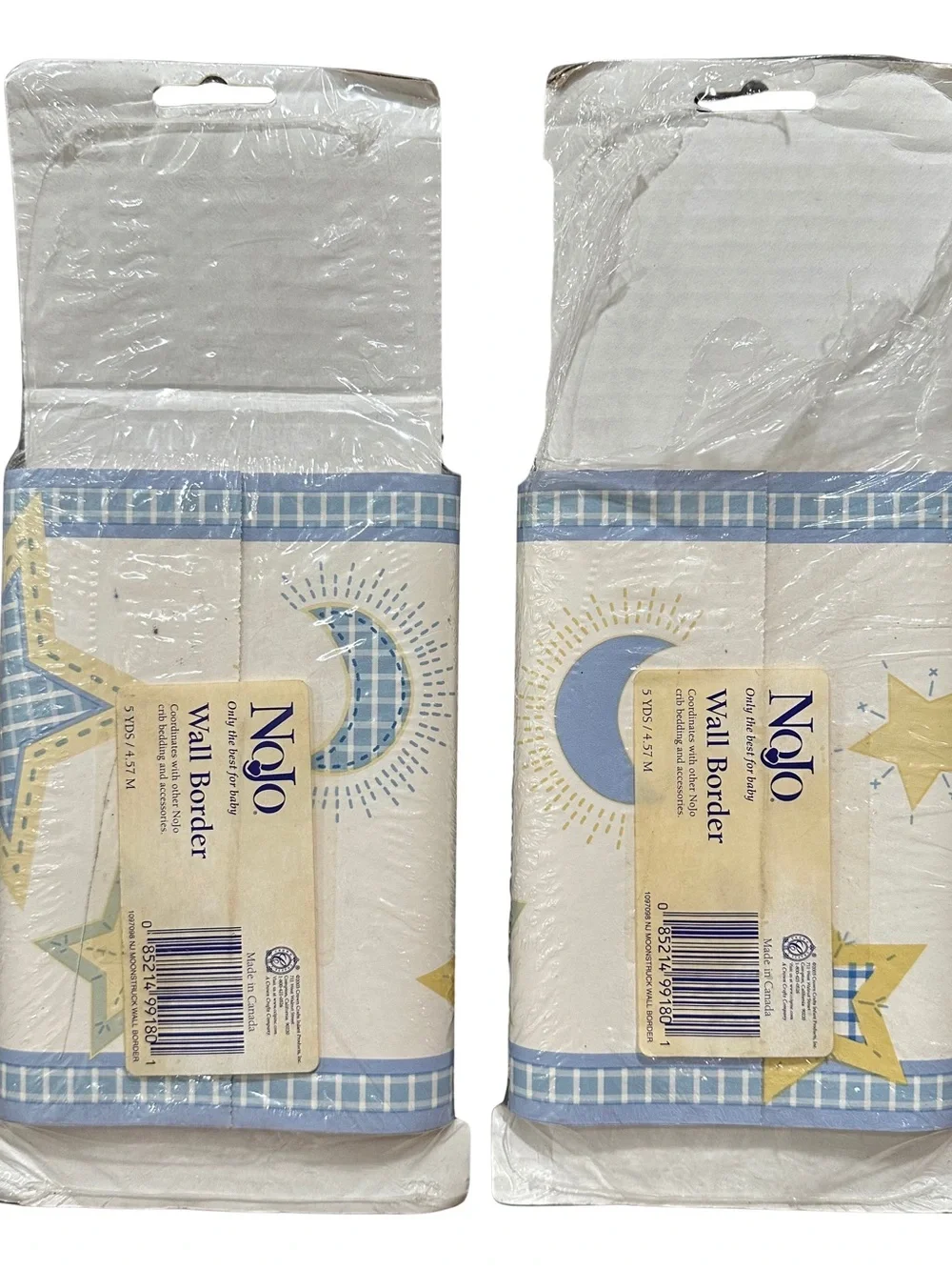 2 Packs Vintage NoJo Wall Border Celestial Baby Nursery Bathroom Decor Moon Star